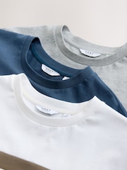 Green/Navy Blue/Burgundy Red Regular Fit Colour Blocking T-Shirts 3 Pack - Image 6 of 7