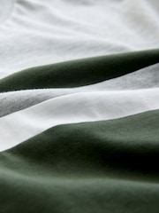 Green/Navy Blue/Burgundy Red Regular Fit Colour Blocking T-Shirts 3 Pack - Image 7 of 7