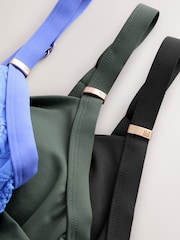 Blue Broderie/Khaki Green/Black - Figurformender Badeanzug, 3er-Pack - Bild 21 von 22