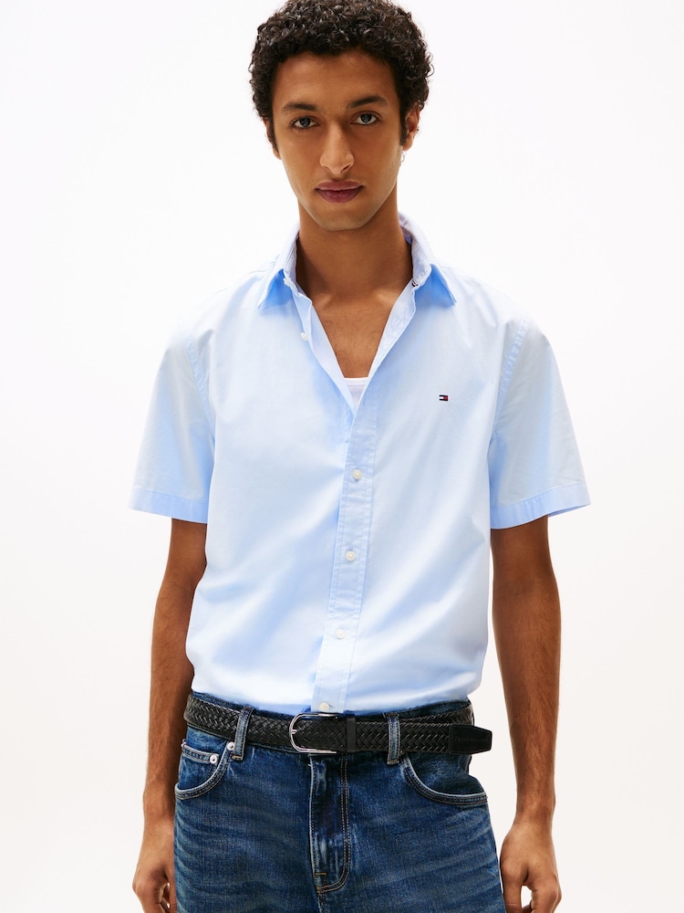 Tommy Hilfiger Blue Core Flex Poplin Shirt - Image 1 of 1 Tommy Hilfiger Blue Core Flex Poplin Shirt - Image 1 of 1