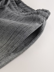 Grey Tie Waist Wide Leg Trousers with Wool - Image 7 of 8