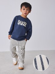 Baker by Ted Baker Navy Sweatshirt and Striped Trousers Set - Image 1 of 5