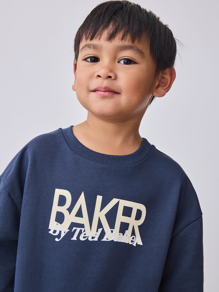 Baker by Ted Baker Navy Sweatshirt and Striped Trousers Set - Image 5 of 5