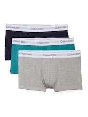 Calvin Klein Black Low Rise Icon Cotton Stretch Trunks 3 Pack - Image 1 of 5