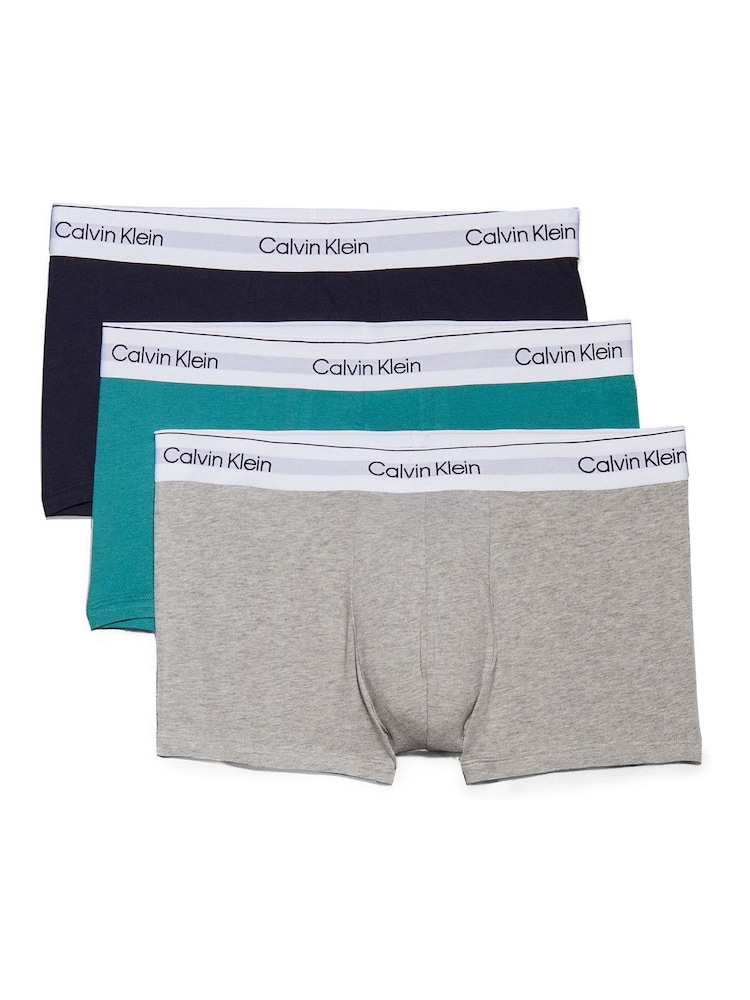 Calvin Klein Black Low Rise Icon Cotton Stretch Trunks 3 Pack - Image 1 of 5