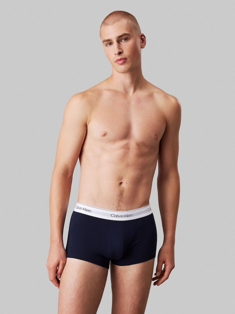 Calvin Klein Black Low Rise Icon Cotton Stretch Trunks 3 Pack - Image 2 of 5