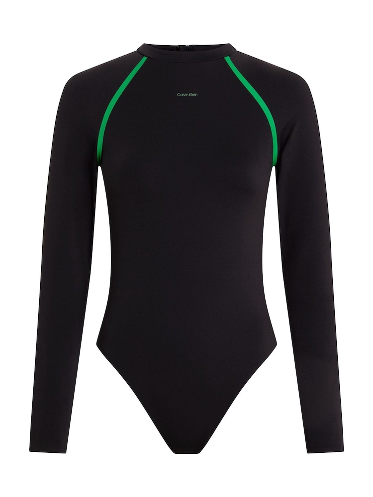 Calvin Klein Black Rash Guard Intense Power Move Swimsuit - Image 5 of 5