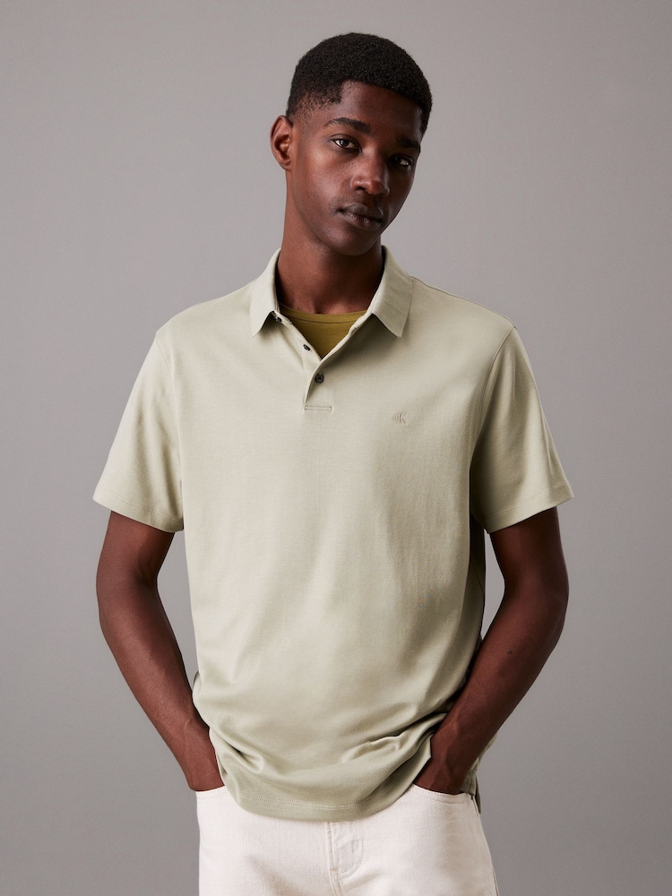 Calvin Klein Green Pima Cotton Polo Shirt - Image 1 of 1 Calvin Klein Green Pima Cotton Polo Shirt - Image 1 of 1