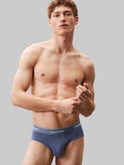 Calvin Klein Grey/red/blue Icon Cotton Stretch Briefs 3 Pack - Image 2 of 8
