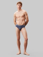 Calvin Klein Grey/red/blue Icon Cotton Stretch Briefs 3 Pack - Image 3 of 8