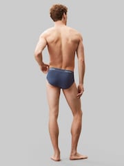Calvin Klein Grey/red/blue Icon Cotton Stretch Briefs 3 Pack - Image 4 of 8