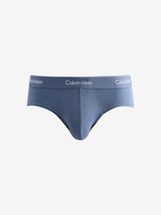 Calvin Klein Grey/red/blue Icon Cotton Stretch Briefs 3 Pack - Image 6 of 8
