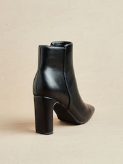 Linzi Black Dark Glance Block Heel Ankle Boots - Image 4 of 8