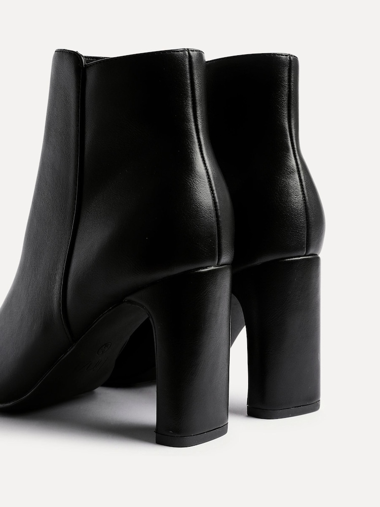 Linzi Black Dark Glance Block Heel Ankle Boots - Image 8 of 8