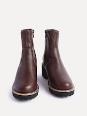 Linzi Brown Wide Fit Pulse Wedged Heel Ankle Boots - Image 4 of 7