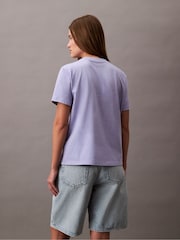 Calvin Klein Purple Monogram Logo T-Shirt - Image 2 of 5