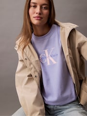 Calvin Klein Purple Monogram Logo T-Shirt - Image 3 of 5