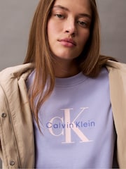 Calvin Klein Purple Monogram Logo T-Shirt - Image 4 of 5