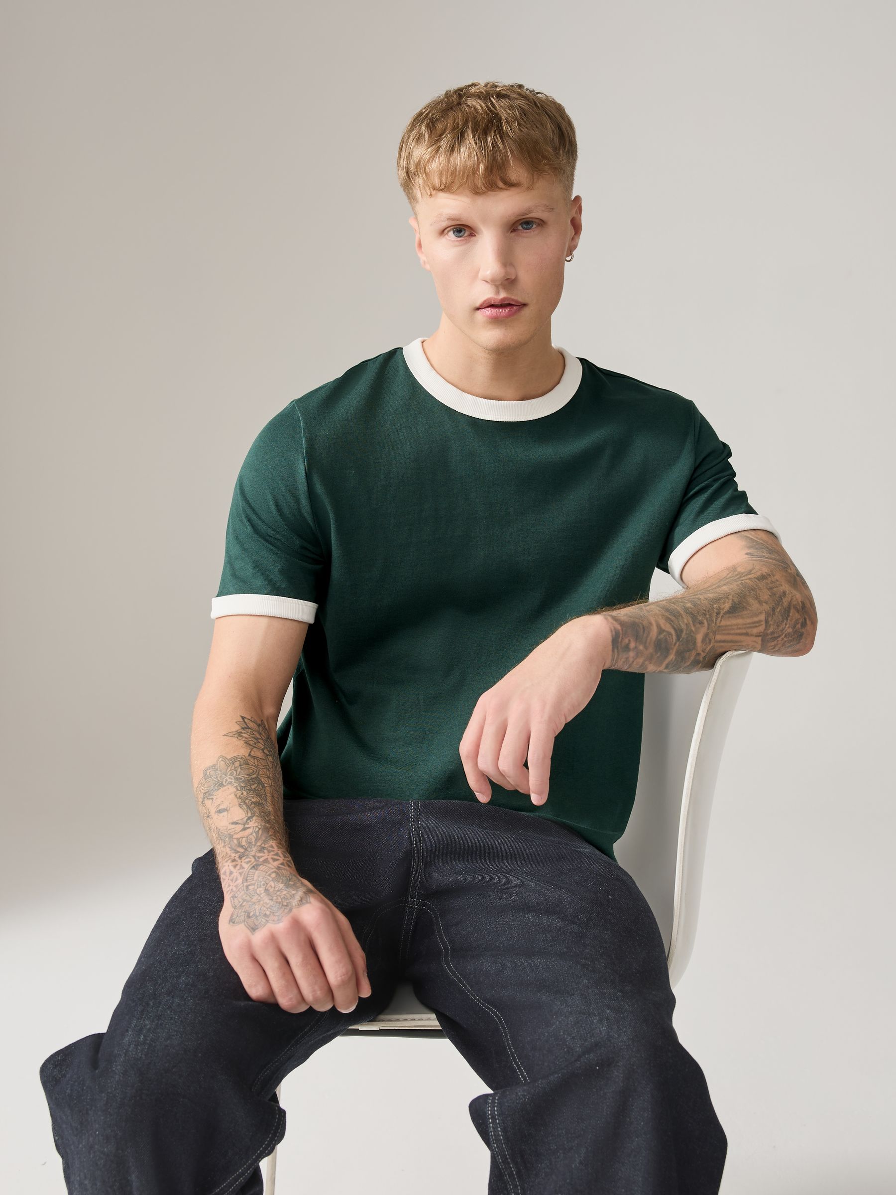 Buy Green Ringer T-Shirt from Next Netherlands