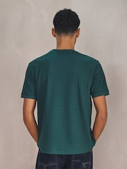 Olive Green Regular Fit Short Sleeve Textured T-Shirt - Image 3 of 4