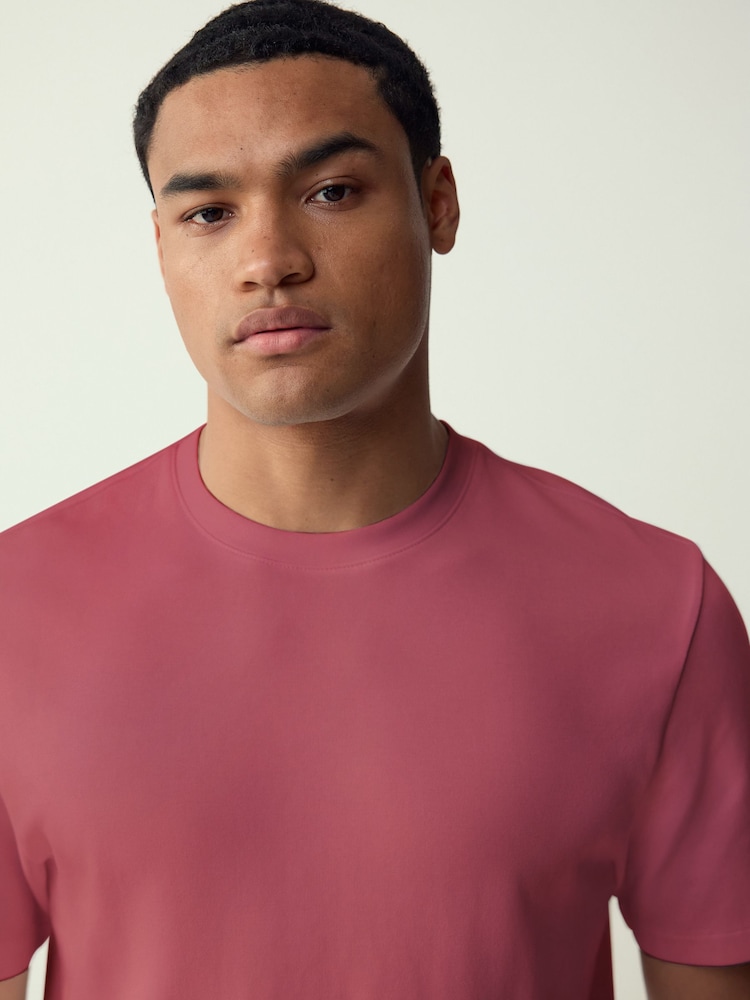 Pink Regular Fit Smart Soft Touch Heavyweight T-Shirt - Image 4 of 4 Pink Regular Fit Smart Soft Touch Heavyweight T-Shirt - Image 4 of 4