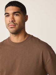Brown Chocolate Relaxed Fit Heavyweight T-Shirt - Image 4 of 7