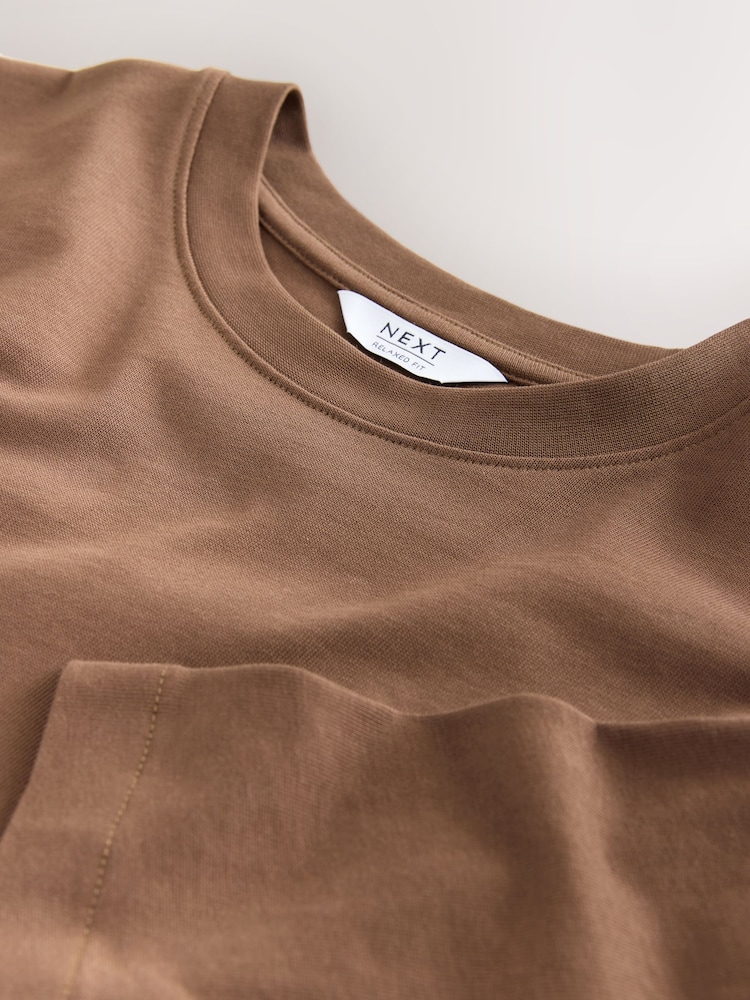 Brown Chocolate Relaxed Fit Heavyweight T-Shirt - Image 7 of 7 Brown Chocolate Relaxed Fit Heavyweight T-Shirt - Image 7 of 7