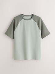 Green Raglan Regular Fit Smart Soft Touch Heavyweight T-Shirt - Image 6 of 8