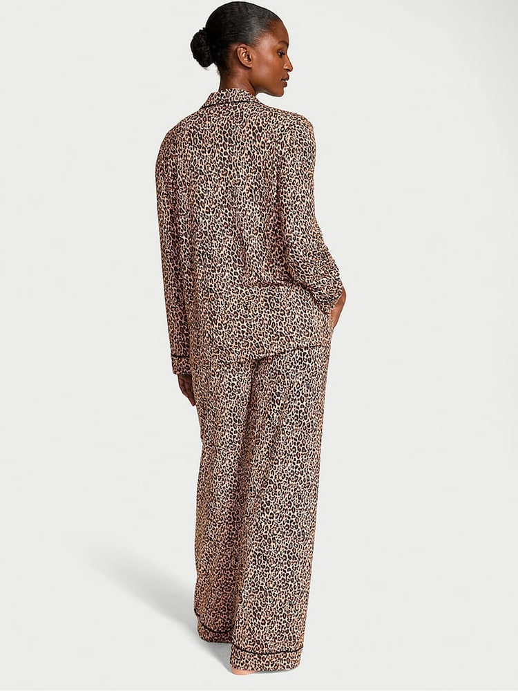 Victoria's Secret Marzipan Leo Brown Modal Long Pyjamas Set - Image 2 of 3 Victoria's Secret Marzipan Leo Brown Modal Long Pyjamas Set - Image 2 of 3