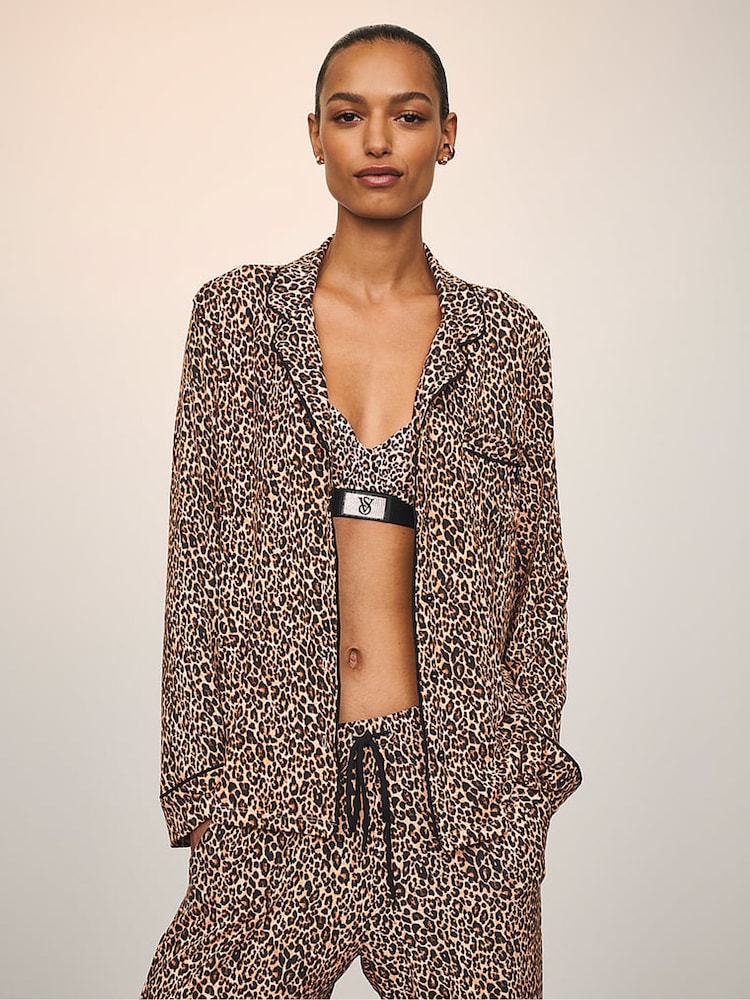 Victoria's Secret Marzipan Leo Brown Modal Long Pyjamas Set - Image 3 of 3 Victoria's Secret Marzipan Leo Brown Modal Long Pyjamas Set - Image 3 of 3