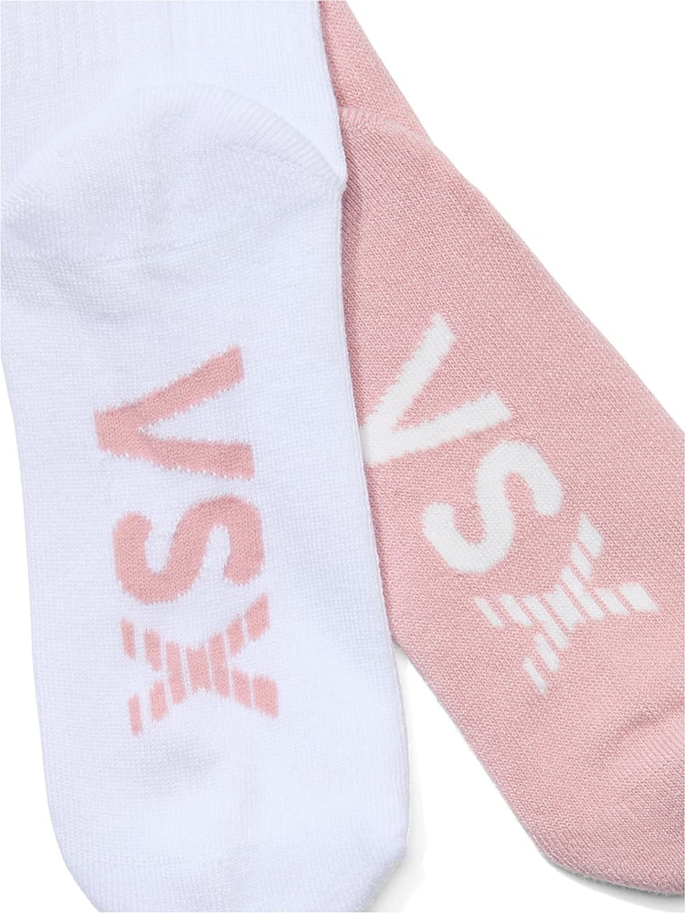 Victoria's Secret White & Bare All Pink 2 Pack Quarter Socks - Image 2 of 2