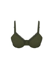 Victoria's Secret PINK Forest Green Push Up Cotton Heather Lace Trim Bra - Image 3 of 3