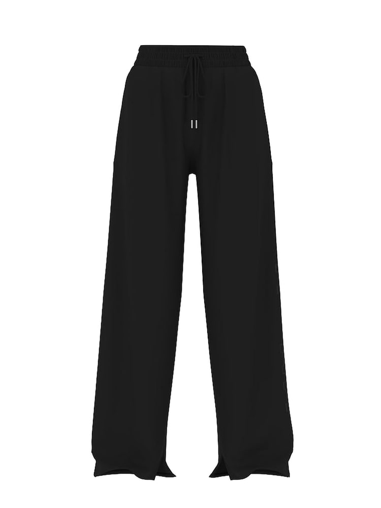 Victoria's Secret PINK Pure Black Wide Leg Fleece Joggers - Image 4 of 4