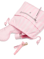 Victoria's Secret Iconic Stripe Pink Cinch Makeup Bag - Image 2 of 3