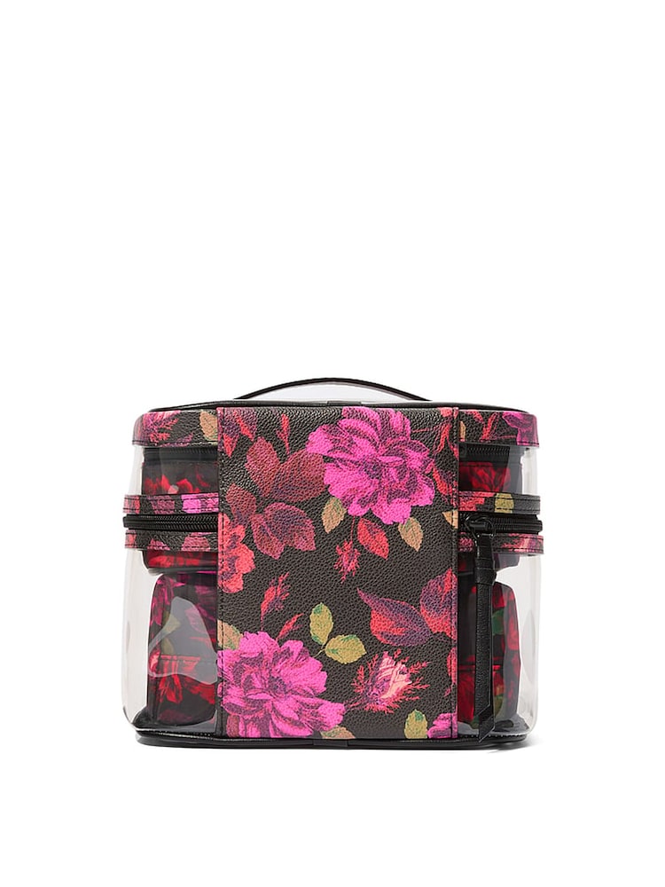 Victoria's Secret Black Floral 4-In-1 Make-Up Bag - Image 2 of 3