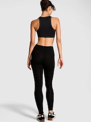 Victoria's Secret PINK Black Cotton Foldover Leggings - Image 2 of 3