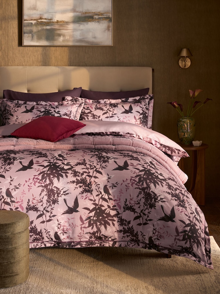 Pink Time Travel Floral Duvet Cover And Pillowcase Set - Image 1 of 4 Pink Time Travel Floral Duvet Cover And Pillowcase Set - Image 1 of 4