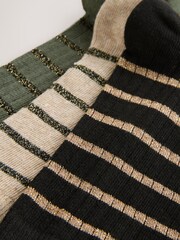 Neutral Sparkle Stripe Ankle Socks 3 Pack - Image 6 of 6