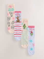 Grinch License Christmas Ankle Socks 4 Pack - Image 1 of 8