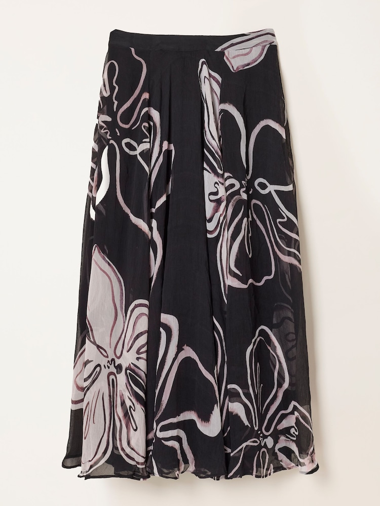 FatFace Black Floral Midi Skirt - Image 5 of 5