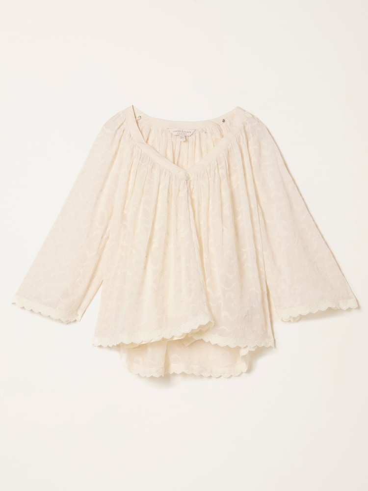 FatFace Millie Ivory Embroidered Blouse - Image 6 of 6 FatFace Millie Ivory Embroidered Blouse - Image 6 of 6