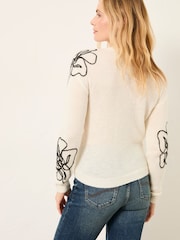 FatFace Layla Ivory Floral Embroidered Jumper - Image 6 of 9