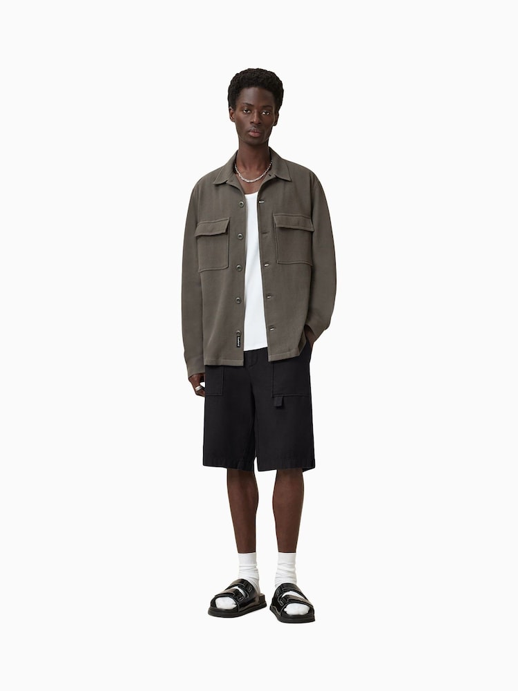 AllSaints Black Talbot Shorts - Image 1 of 8