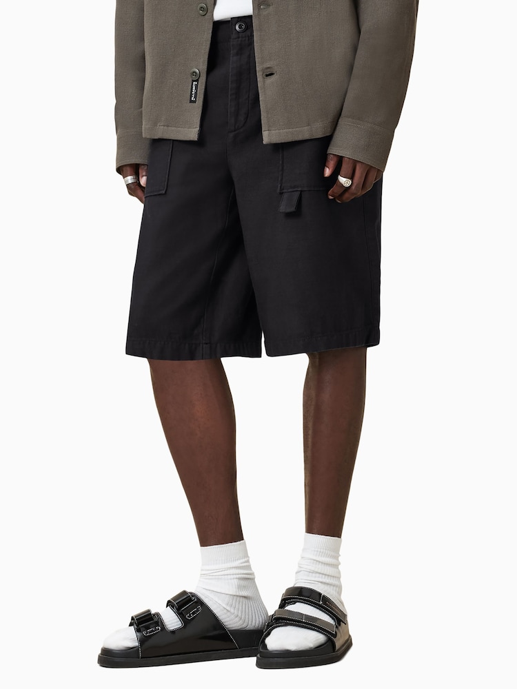 AllSaints Black Talbot Shorts - Image 2 of 8