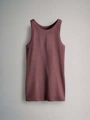 The Set Purple/Stripe/Brown/Pink/White 5 Pack Racer Ribbed Vests - Image 3 of 6