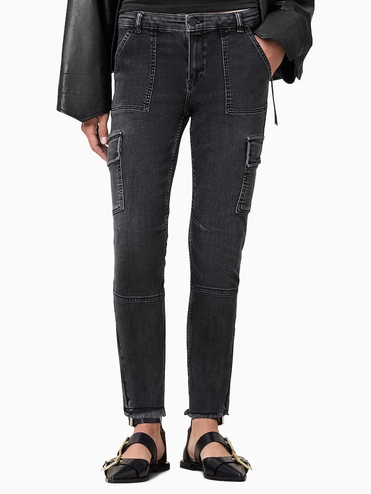 AllSaints Black Duran Skinny Jeans - Image 2 of 9