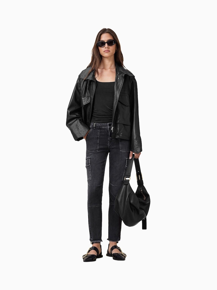 AllSaints Black Duran Skinny Jeans - Image 4 of 9