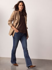 Dark Blue Maternity Denim Flare Jeans - Image 2 of 5