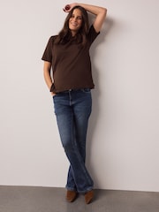 Dark Blue Maternity Denim Flare Jeans - Image 3 of 5