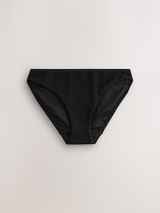 Black Crinkle High Leg Bikini Bottoms - Image 1 of 4